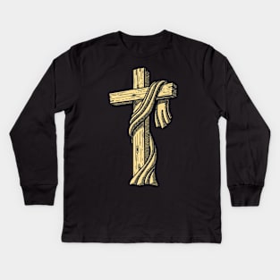 Wooden cross Kids Long Sleeve T-Shirt